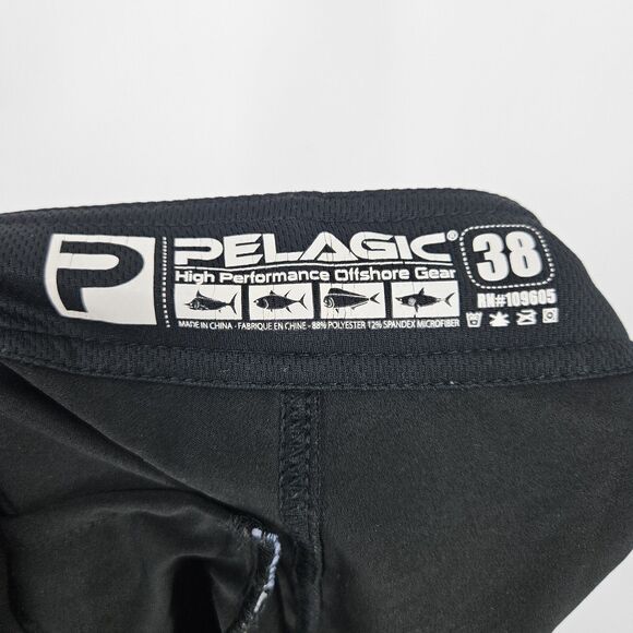 Pelagic Swim Boardshorts Men 38 Blue Fish Camo Offshore Fishing Trunks Surf - Picture 7 of 8